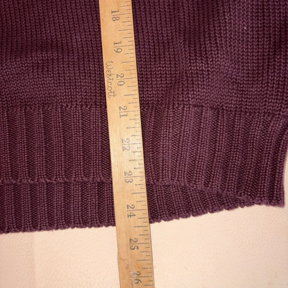 Vtg Polo Ralph Lauren Sweater Large Burgundy Knit Ribbed Fisherman Crewneck 90s
